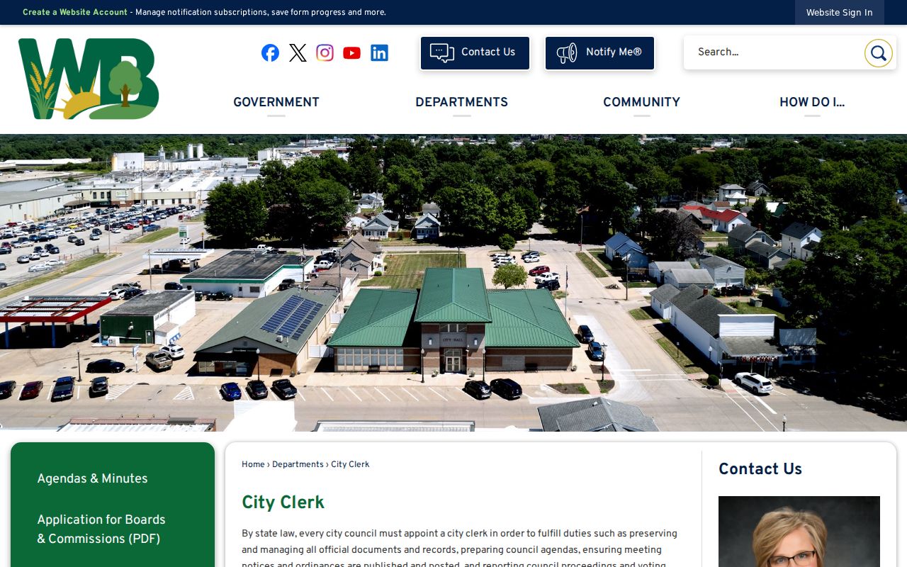 West Burlington warrant records city clerk route