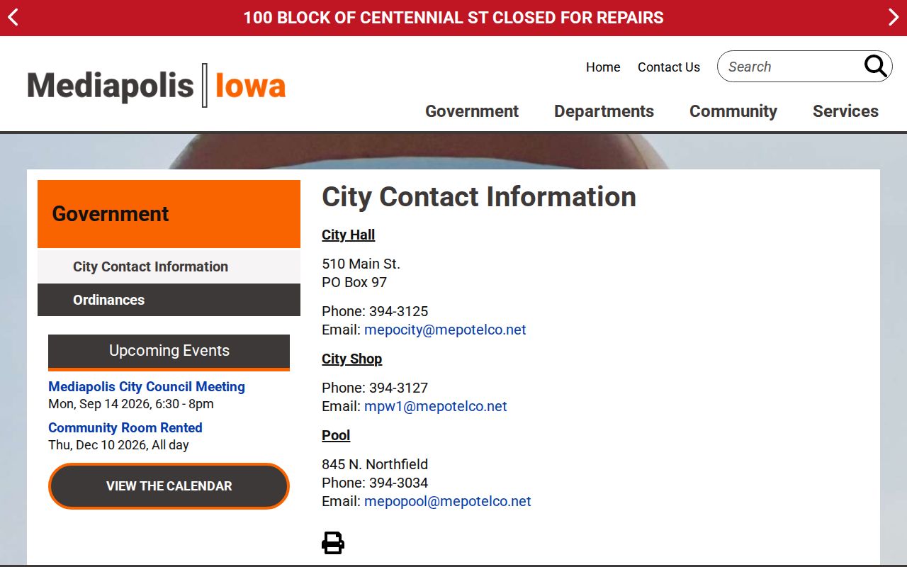 Mediapolis warrant search city contact route